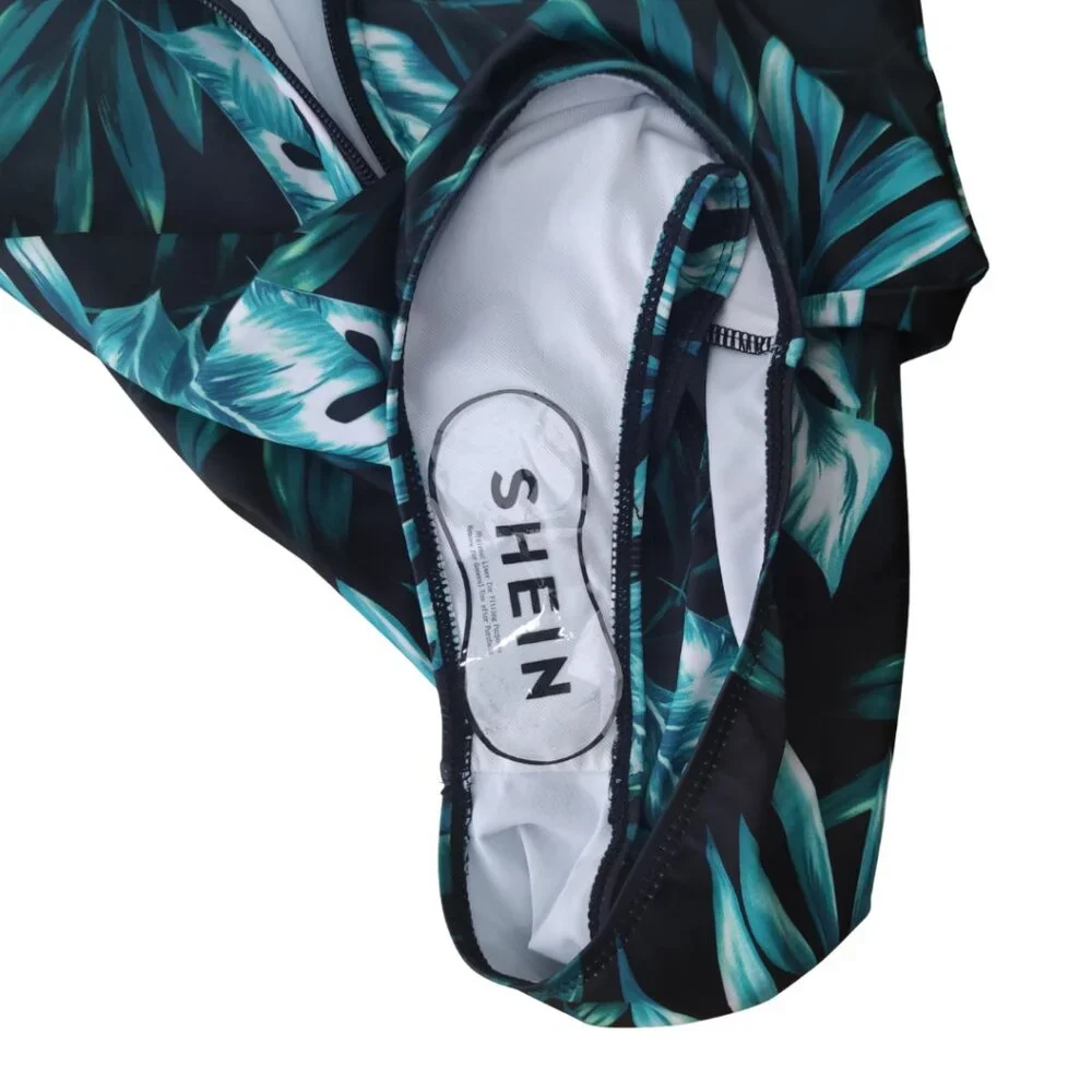NWOT Long Sleeve One Piece Tropical Swimsuit